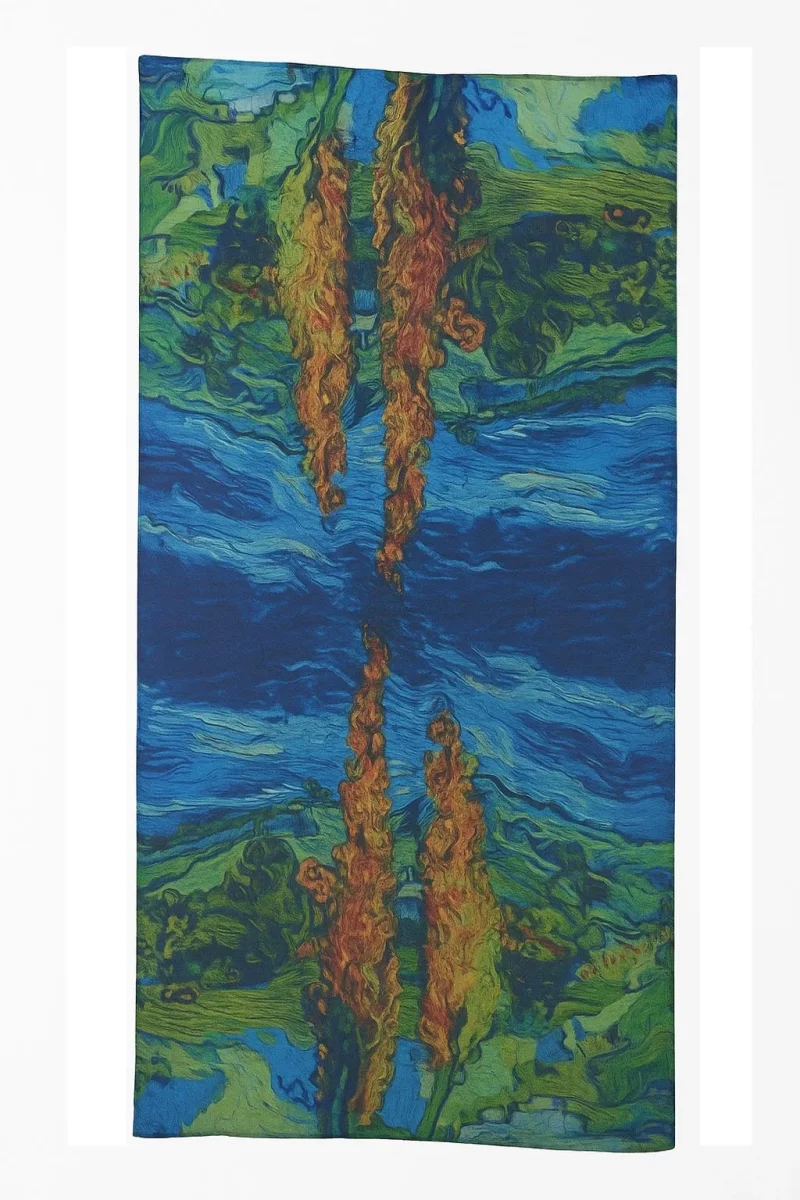 Fular de seda Pintores azul y verde - Imagen 3