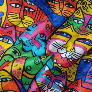 Fular de seda Gatos