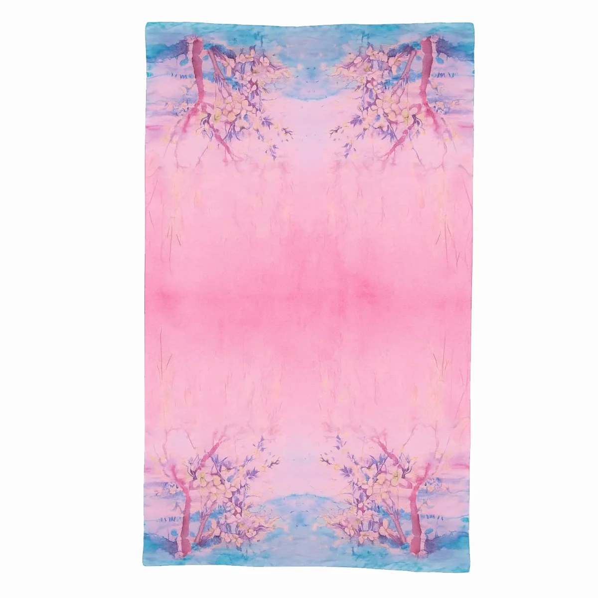 Fular de seda fucsia y azul turquesa Julunggul - Imagen 3