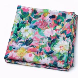 Fular de seda natural con forro reversible con forro de flores de colores