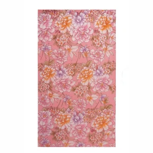 Fular de seda rosa con flores rosas