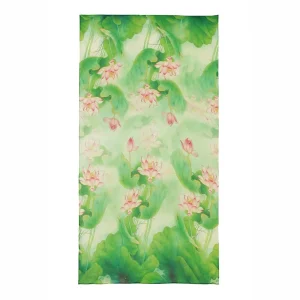 Fular de seda Flores verde