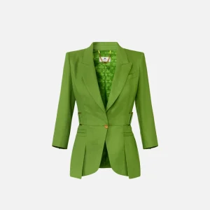 Elisabetta Franchi chaqueta de mezcla de lino