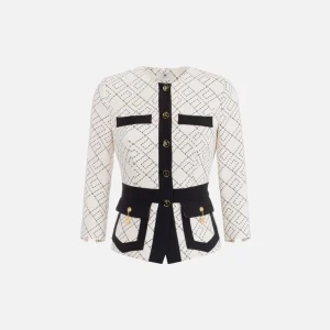 Elisabetta Franchi chaqueta bicolor de crepe doble