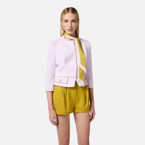 Elisabetta Franchi chaqueta de crepe con fular bicolor