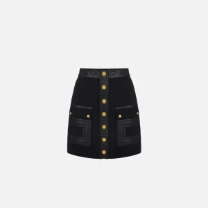 Elisabetta Franchi miniflda de doble crepe con detalles de logotipo