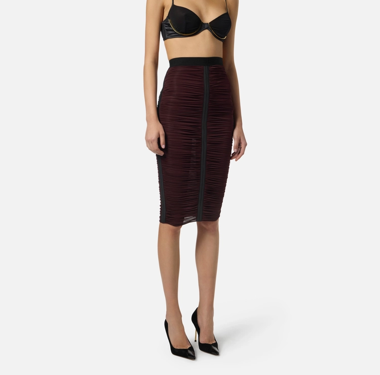 Elisabetta Franchi falda de punto ligero con drapeados - Imagen 4