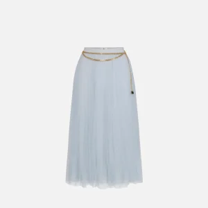 Elisabetta Franchi falda de tul con cinturon joya