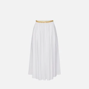 Elisabetta Franchi falda de algodon elastico con detalle joya