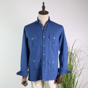Camisa 4 bolsillos azul indigo