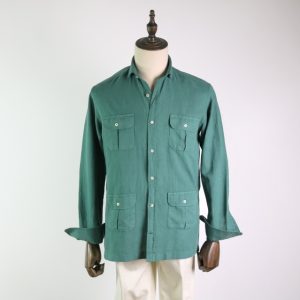 Camisa 4 bolsillos verde botella