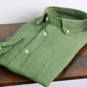 Camisa lino «forest green»