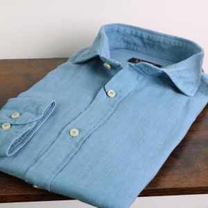 Camisa lino «dusty blue»