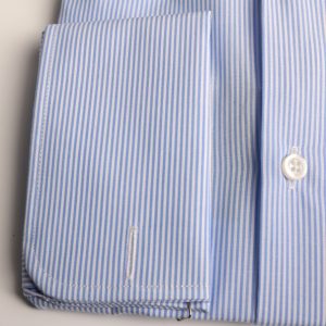 Camisa barra fina azul y blanca