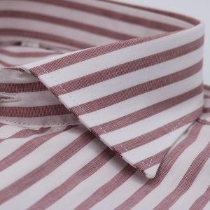 Camisa barra ancha fil a fil grana puño mixto