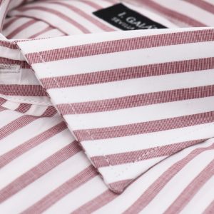 Camisa barra ancha fil a fil grana puño doble