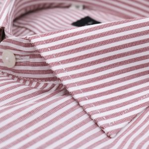 Camisa barra fil a fil grana puño mixto