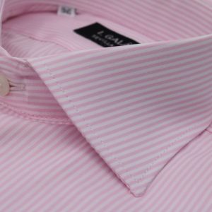 Camisa barrar fina rosa puño mixto