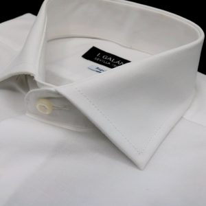 Camisa fil a fil blanca puño doble