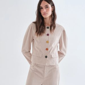 Chaqueta de pana beige