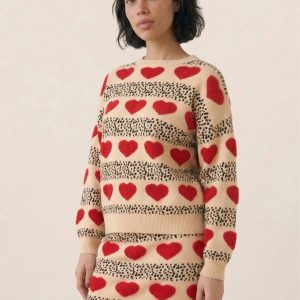 Jersey corazones crema