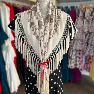 Mantón Cantillana Beige y Visón