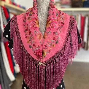 Mantón Cantillana Doble Rosa