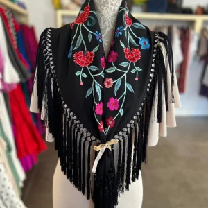 Mantón Clavel Negro