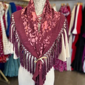 Mantón Cantillana Morado Tinto