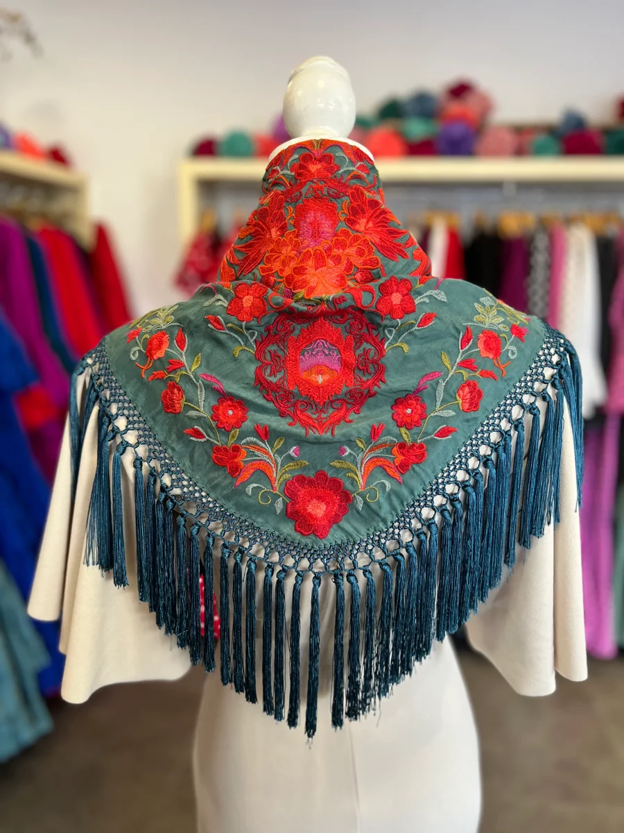 Mantón Cantillana Azul y Naranja - Imagen 4