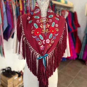 Mantón Granada Burdeos