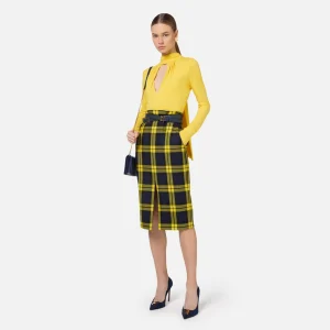Elisabetta Franchi body de punto con cuello efecto bufanda