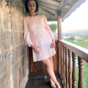 Vestido corto estampado labios