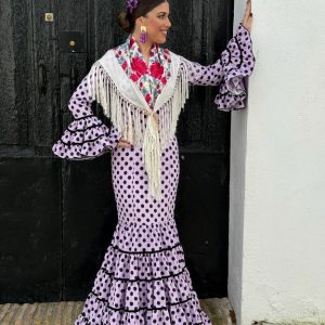 Traje flamenca Écija lila