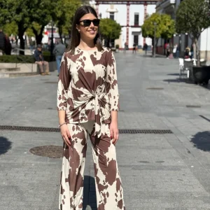 Conjunto estampado marron