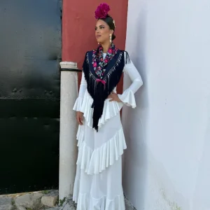 Traje flamenca Sevilla blanco