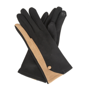 Guantes negro y camel