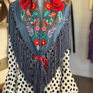 Mantón Celia azul ducado