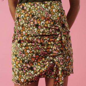 Green flora skirt