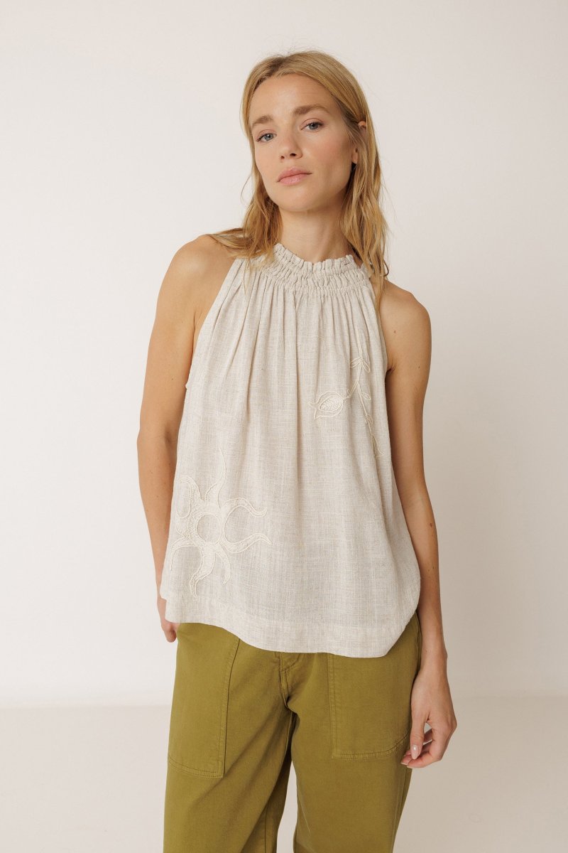 Indi&Cold top halter bordado