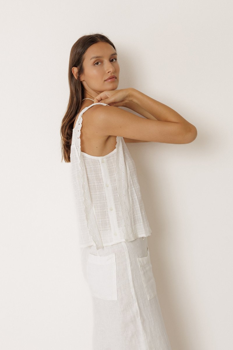 Indi&Cold top tirantes puntillas blanco - Imagen 4