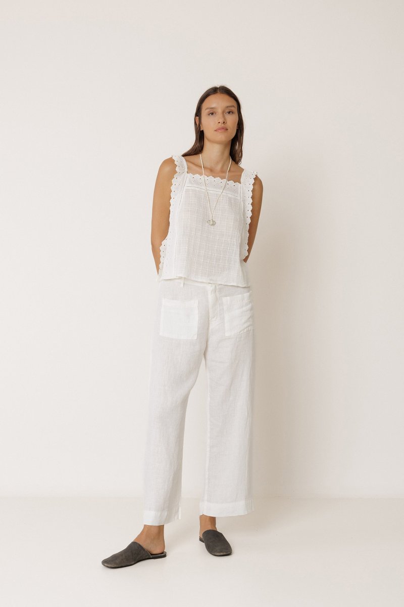 Indi&Cold top tirantes puntillas blanco