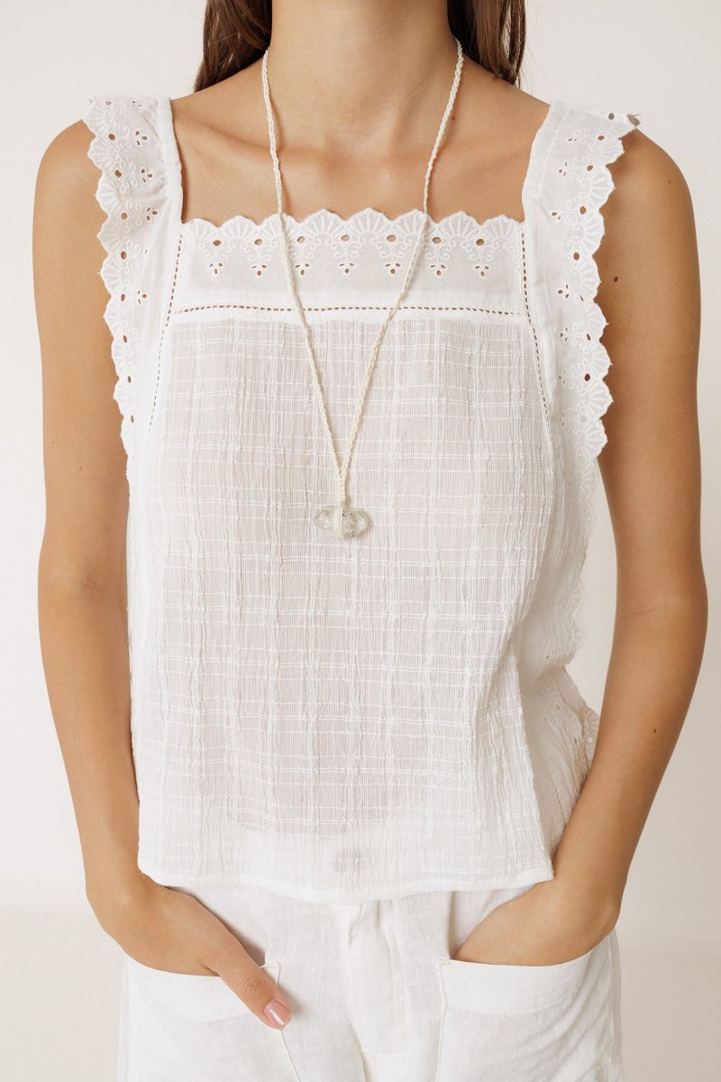 Indi&Cold top tirantes puntillas blanco - Imagen 3
