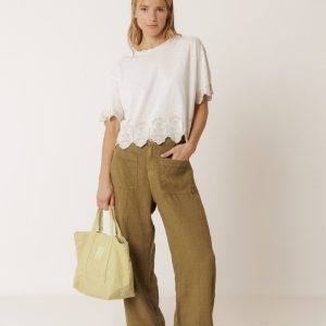 Indi&Cold pantalon de lino fluido kaky