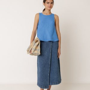 Indi&Cold top corto de lino