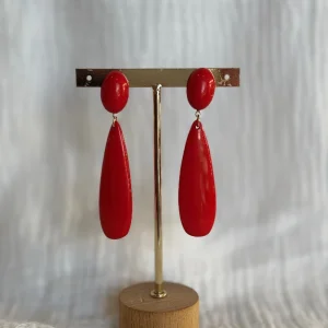 Pendiente Rocío rojo
