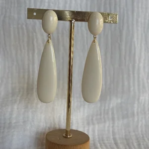 Pendiente Rocío beige