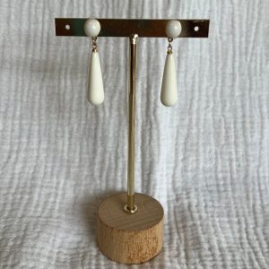 Pendiente Coral Pequeño Beige