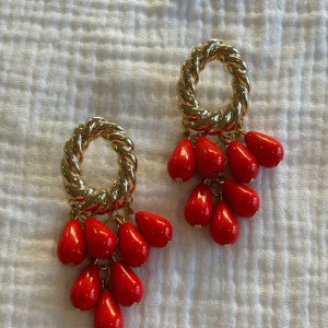 Pendiente Candela rojo