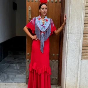 TRAJE FLAMENCA TRIANA ROJO